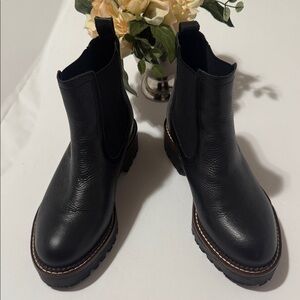 Caslon Black Leather Ankle Booties